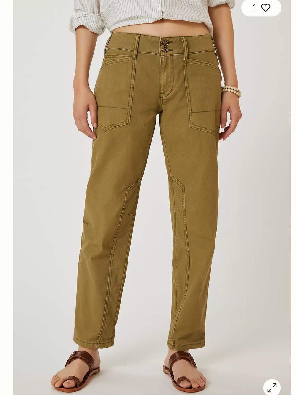 Anthropologie X Pilcro The Wanderer Low-Rise
Trousers Moss Green Cotton 24 - Picture 4 of 11